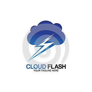 Cloud flash vector logo icon design template-vector