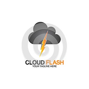 Cloud flash vector logo icon design template-vector