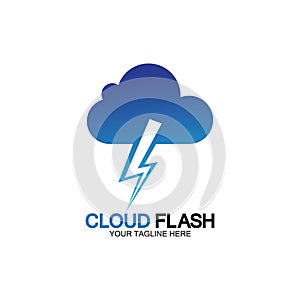 Cloud flash vector logo icon design template-vector