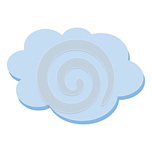 Cloud flat blue simple icon symbol on white