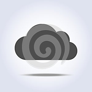 Cloud flat gray icon symbol