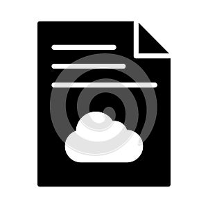 Cloud glyph flat vector  icon
