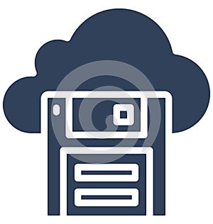Cloud Floppy Isolated Vector Icon that can easily modify or edit.