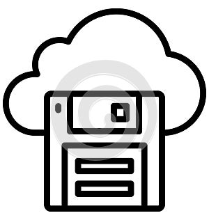 Cloud Floppy Isolated Vector Icon that can easily modify or edit.