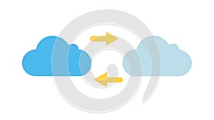 Cloud Flow: Movement & Direction Arrows, vector design Generative AI