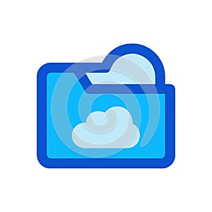 Cloud Folder Icon, Cloud Computing, Data Storage, File Management Symbol