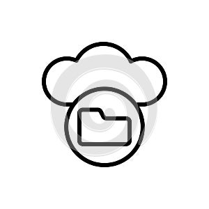 Cloud, folder icon. Simple line, outline vector elements of internet storage icons for ui and ux, website or mobile application