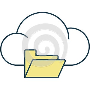 Cloud folder icon vector file storage place