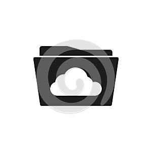 Cloud folder icon. Vector illustration. EPS 10.