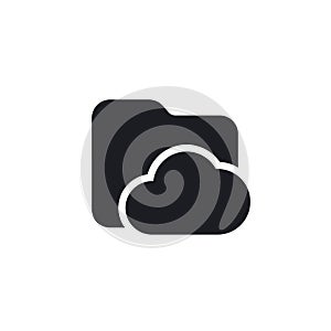 cloud folder icon, vector pictogram on white