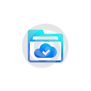 cloud folder icon on white