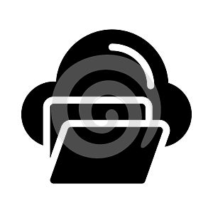 Cloud folder vector  glyph flat icon