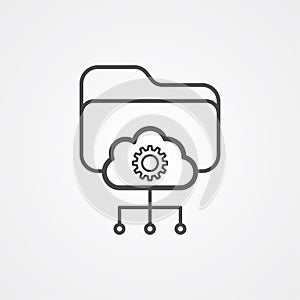 Cloud folder vector icon sign symbol