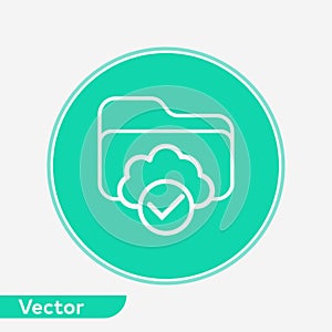 Cloud folder vector icon sign symbol