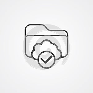 Cloud folder vector icon sign symbol
