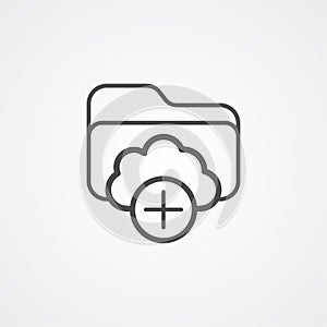 Cloud folder vector icon sign symbol
