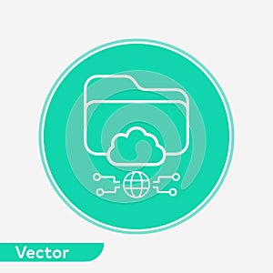 Cloud folder vector icon sign symbol