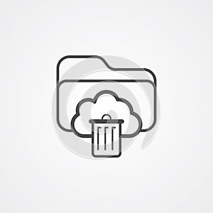 Cloud folder vector icon sign symbol