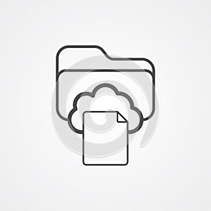 Cloud folder vector icon sign symbol