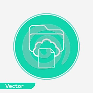 Cloud folder vector icon sign symbol