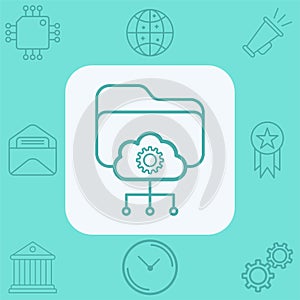 Cloud folder vector icon sign symbol