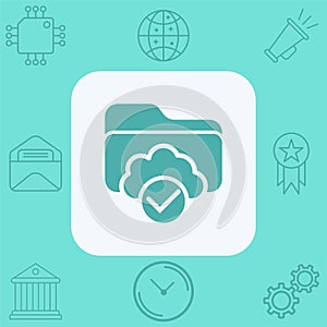 Cloud folder vector icon sign symbol