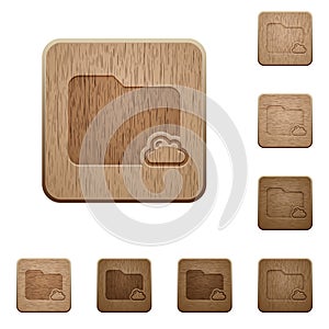 Cloud folder wooden buttons