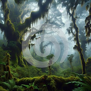 Cloud Forest Mist Shrouded A high altitude forest perpetually sh