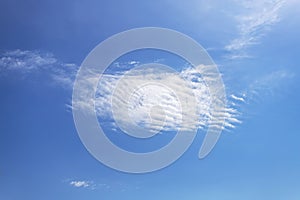 Cloud in the form of heart against the blue sky, background