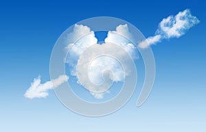 Cloud in the form of heart with an arrow