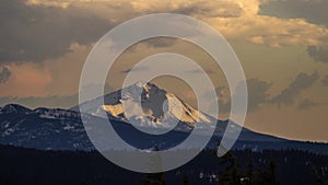 Cloud Formation Above Snow Mountain at Sunset Time