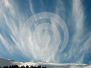 Cloud formation against a blue sky