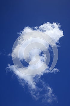 Cloud formation in blue sky.