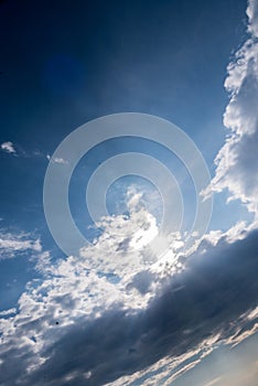 Cloud formation with light and dark clouds