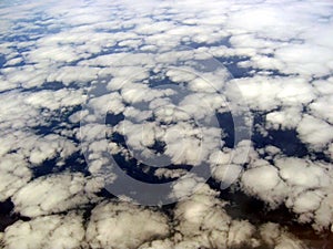 Cloud formations aerial view