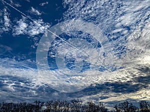 Cloud Formations and Jet Contrail