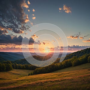 Cloud Formations Over Big Meadows Virginia USA, Virginia made with Generative AI