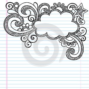 Cloud Frame Border Sketchy Doodle Vector Illustrat