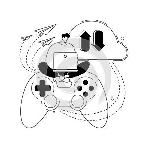 Cloud gaming abstract concept vector illustration.