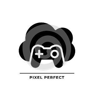 Cloud gaming black glyph icon