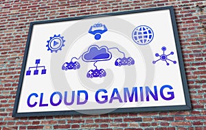 Cloud gaming concept on a billboard