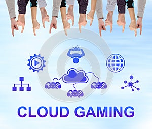 Cloud gaming concept on a wall