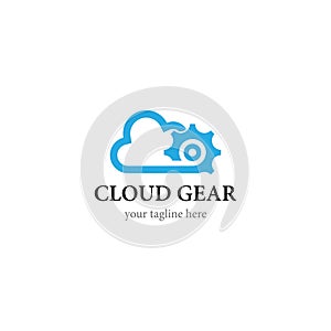Cloud gear logo vector