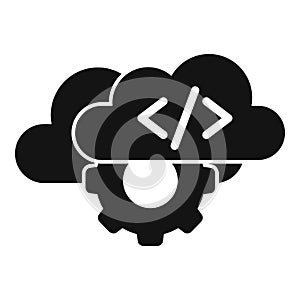 Cloud gear support icon simple vector. Mobile server app