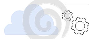 Cloud with Gears Representing Technology, Cloud Computing, and System Integration