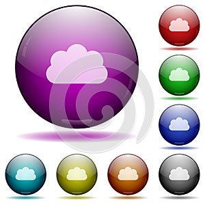 Cloud glass sphere buttons