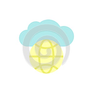 Cloud, globe icon. Simple color vector elements of internet storage icons for ui and ux, website or mobile application