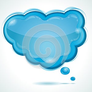 Cloud glossy speech bubble
