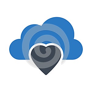 Cloud glyph colour vector  icon