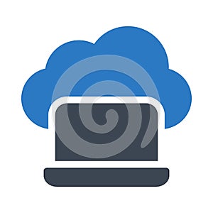 Cloud glyph colour vector icon